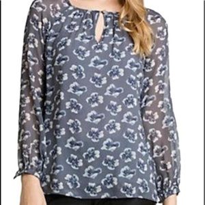 Tory Burch grey flower blouse